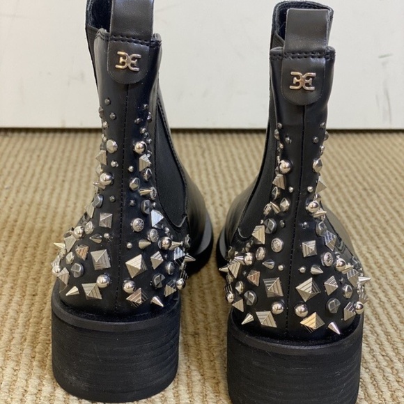 Sam Edelman Dover Chelsea Black Leather Studded Ankle Boot - Picture 4 of 9
